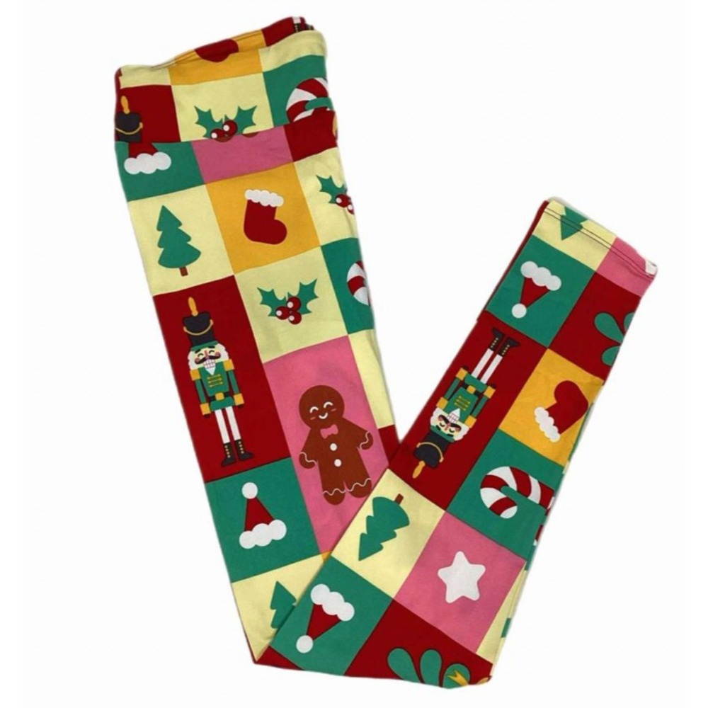 LuLaRoe Womens Leggings Size TC2 Holly Trees Holiday Christmas 2025 Plus 18+ NWT